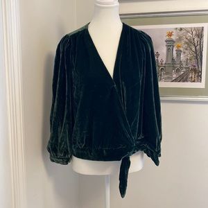 Madewell velvet wrap top